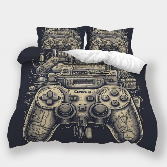 Bedroom Decor Fantasy Game Controller Printed Comforter Cover Pillowcase Boys Men Bed Set,California King (98"x104")