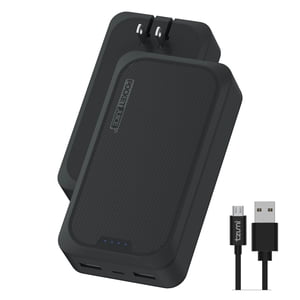 Pocket Juice Endurance 10000mAh Power Bank with AC Plug, Black