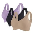 thumbnail image 2 of Pxxlle 3 Piece Bras for Women Plus Size No Underwire Push Up Everyday Bra Full Coverage Comfort Bralettes XXXL, 2 of 9