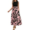 thumbnail image 1 of Summer Dresses For Women 2025 Floral Print Wrap Short Sleeve Maxi Dress Patchwork Ruffle A Line Dress, 1 of 5