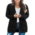 thumbnail image 1 of EIMELI Women Cable Knitted Cardigan Outwear Solid Color Long Sleeve Open Front Sweater Jacket with Pockets, 1 of 6