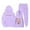 Purple, variant on lnmuld Two Piece Outfits Stylish Girls Winter Outfits Set Casual Wear Printed Hooded Sweatshirt Ensemble for Easy Care Instructions Solid Color Size:7-8 Years