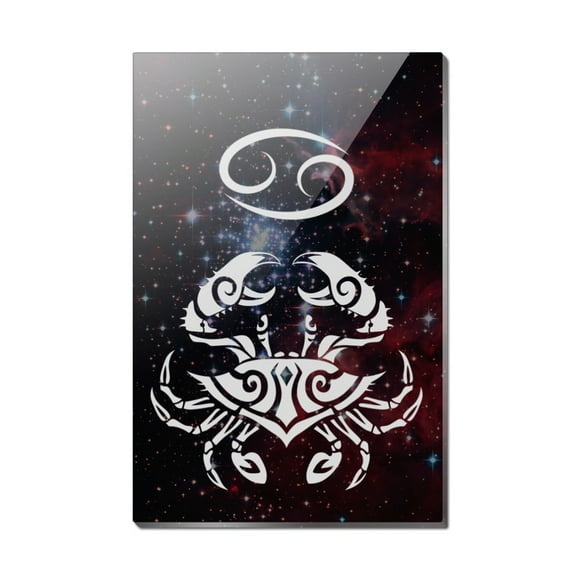 Cancer Crab Zodiac Sign Horoscope in Space Rectangle Acrylic Fridge Refrigerator Magnet