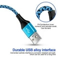 thumbnail image 3 of Micro Usb Cable 6ft 2 Pack,ABCPOW Android Cable Nylon Braided Micro USB Fast Charging Micro Cables Cords,Blue, 3 of 6