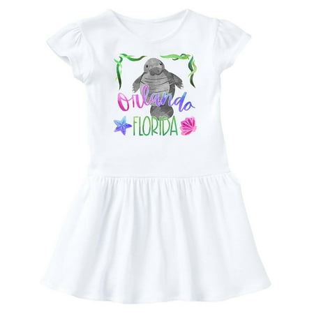

Inktastic Orlando Florida Cute Swimming Manatee Gift Baby Girl Dress