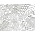 thumbnail image 2 of Varacek, Pam 32x25 Black Ornate Wood Framed with Double Matting Museum Art Print Titled - Eternal Fish, 2 of 4