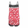 thumbnail image 4 of cfhntfmh Valentine's Day Pajamas Sets Women Cute Heart Printed Pjs Sets Sleeveless Cami Top with Shorts 2 Piece Sets Sleepwear, 4 of 5