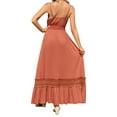 thumbnail image 5 of Liacowi Women Loose Dress V Neck Sleeveless Casual A-Line Dresses Lace Long Dress Flowy Sundress, 5 of 6