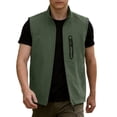 thumbnail image 4 of WRFWUL Mens Lightweight Zip Up Vest Stand Collar Sleeveless Outdoor Work Utility Jacket Casual Summer Fishing Hiking Outfits with Multi Pockets, 4 of 7