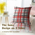 thumbnail image 5 of Red Stripe Plaid Pillow Covers Set of 2, Buffalo Check Throw Cushion Cover 18 x 18inch Pillow Case for Farmhouse Home Office Sofa Bed Party Xmas Valentine''s Day Decor, 5 of 6