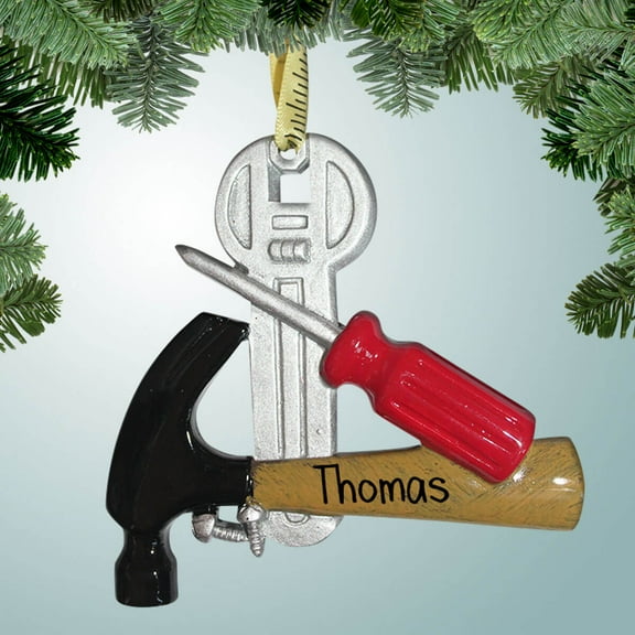 Personalized Handyman Essentials Christmas Ornament - Construction Worker - Handyman - Contractor - Building a Home - Perfect Stocking Stuffer