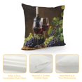 thumbnail image 4 of Orinice Wine Grapes Bottle Graphic Decorative Cushion Throw Pillow Cover Zipper Closure for Home Couch Living Room Bed Sofa, 1PC 24x24in, 4 of 5