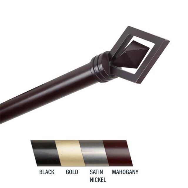Central Design 100-69-286 Lance 1 in. Curtain Rod, 28-48 in. - Mahogany