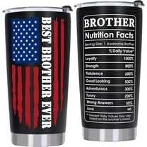 Fathes Day Gifts for Brother, Best Brother Gifts from Sister Brother - Best Funny Gifts for Older Little Brother, Birthday Gifts for Men, 20 Oz Stainless Steel Brother Tumbler Cup