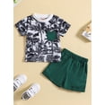 thumbnail image 2 of Coduop Toddler Baby Boy Summer Casual Outfits Coconut Tree Print Short Sleeve T-shirt  Shorts, 2 of 7