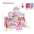 thumbnail image 5 of Dollhouse for Girl Kids, 285PCS 13 Rooms Doll House with light Strip&Furniture&Rotating Slidet, 24" x 24" x 25.6" Huge house, Creative Gift for Girls, Pink, 5 of 7