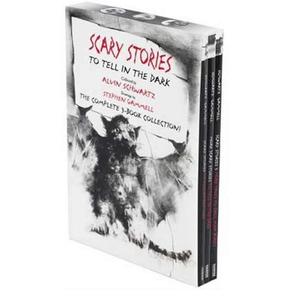 Pre-Owned Scary Stories Paperback Box Set: The Complete 3-Book Collection with Classic Art, by Stephen Gammell, Scary Stories to Tell in the Dark, by Alvin Schwartz, (Paperback), Children's Books, English