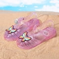 thumbnail image 5 of SGFCWSX Girls Jelly Sandals Kids Glitter Butterfly Adjustable Buckle Closed Toe Summer Casual Shoes Pink Size 4.5-5 Years, 5 of 8