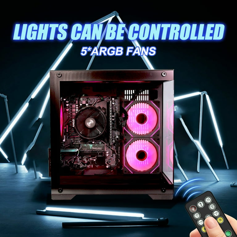 ICEWOLF Gaming PC, AMD Ryzen 7 5700G, 16GB RAM, 1TB SSD, Radeon
