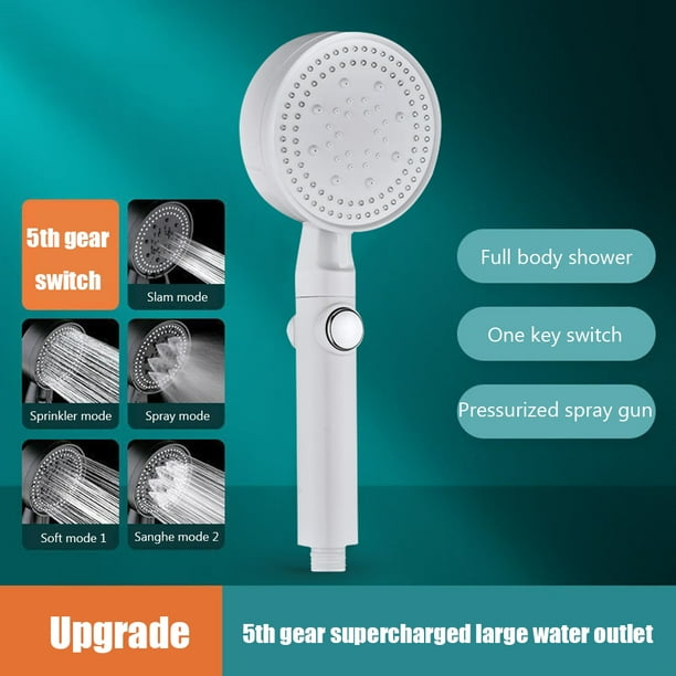 Cabezal de ducha de 5 modos cabezal de ducha de mano con parada de una tecla para producto de baño doméstico Hugtrwg Para estrenar