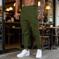 thumbnail image 4 of Havenx Sweatpants for Men Tapered Legs Drawstring Jogging Pants with Pockets Elastic Waist Open Bottom Sweatpant Athletic Comfy Y2k Fall Winter Loose Fit Trousers,Camouflage Green L, 4 of 8