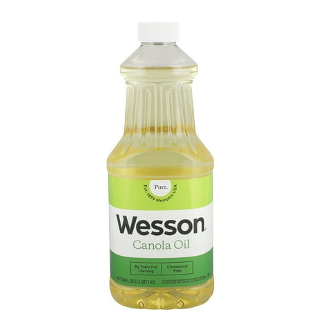 Wesson Pure Canola Oil, 0g Trans Fat, Cholesterol Free, 48 fl oz