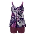 thumbnail image 3 of YOTMKGDO Tankini Swimsuits For Women, Bottoms, Bathing Tank Suits With Boyshorts Swimsuits Suits Print Women Swimming Top For Women , 2 Piece Swimsuit For Women Purple+L, 3 of 5