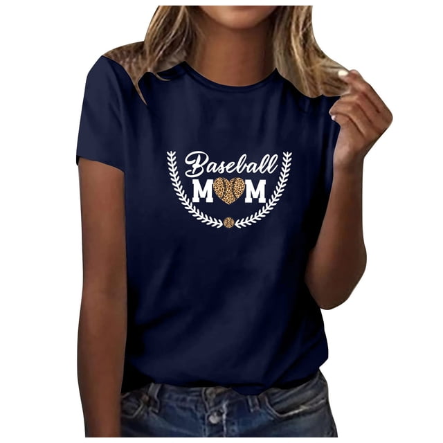 Birdeem T-Shirt Décontracté pour Femmes Imprimé Col Rond Manches Courtes Chandail Blouse Tops