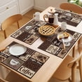 thumbnail image 5 of Coffee Time Cotton Linen Placemats Set of 2, Retro Coffee Beans Dark Brown Patchwork Washable Table Place Mats Heat Insulating Placemat for Dining Room Kitchen Daily Use 13 x 19 Inch, 5 of 9