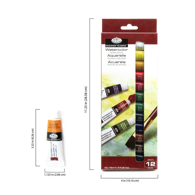 Royal & Langnickel Essentials Watercolor Paint Pack, 12ml, 12 Colors