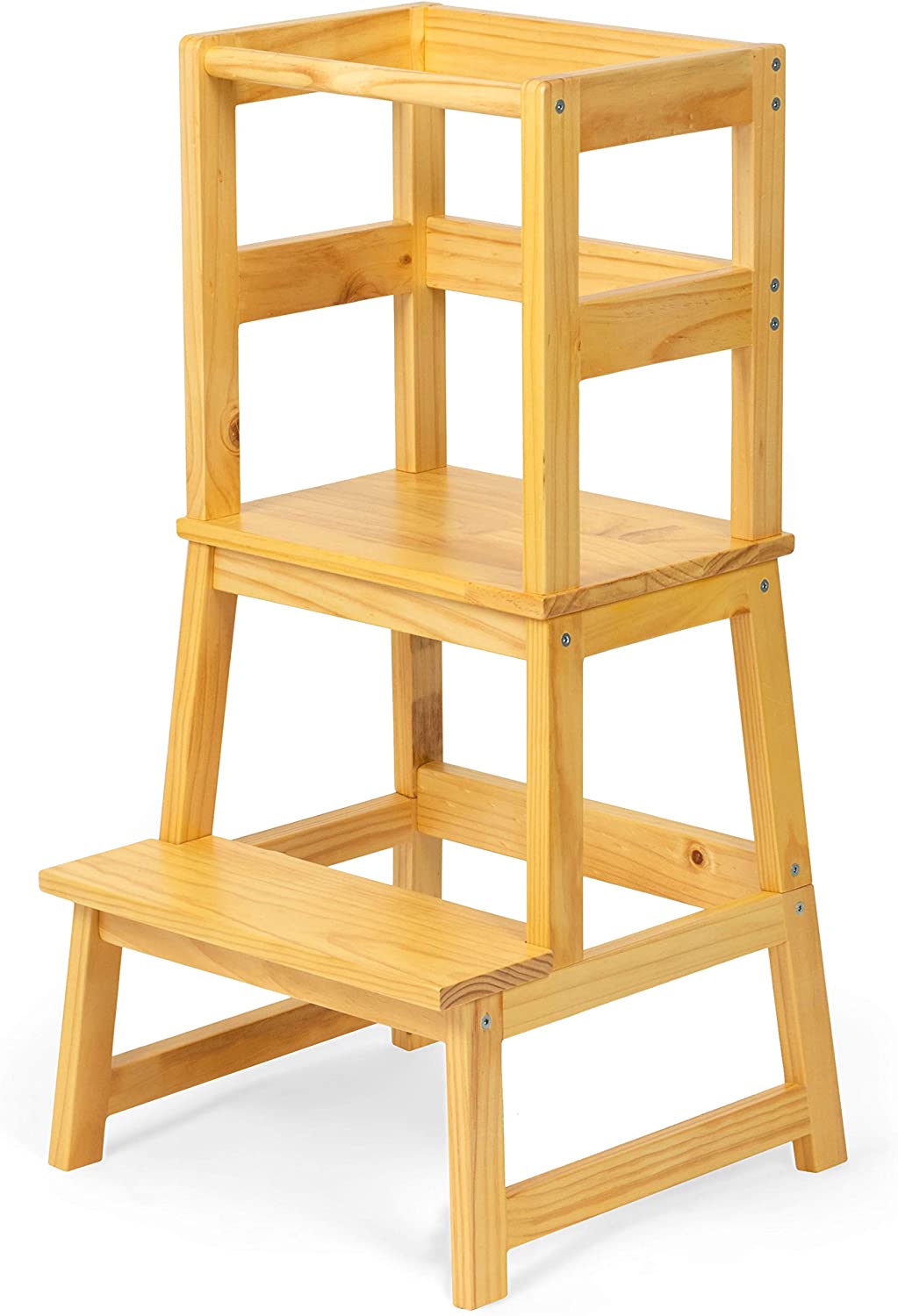 YIGOU Toddler Kitchen Stool Kids Wooden Step Stool Tower for Kitchen
