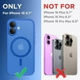 thumbnail image 2 of Magnetic Compatible with iPhone 16 Case, Upgraded [Full Camera Protection] [Compatible with MagSafe] Protective Translucent Matte Women Girl Phone Case Cover, Klein Blue, 2 of 14
