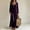 Purple, variant on Women Fall Winter Velvet Round Neck Maxi Dress Long Sleeve Loose Solid Chic Elegant Casual Everyday Purple XL(XL)