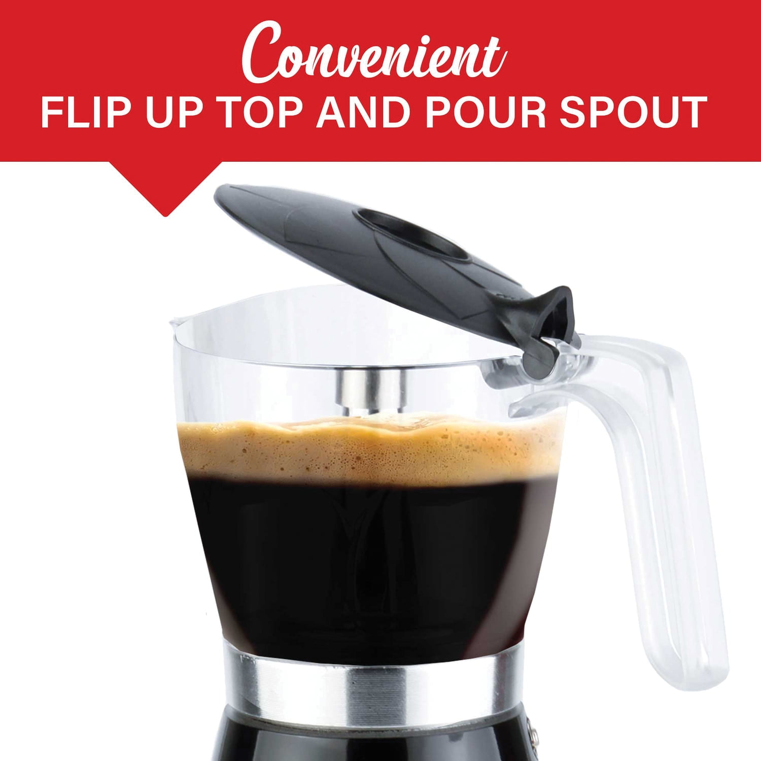 Brentwood 6-Cup Electric Moka Pot Espresso Machine, Black