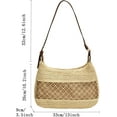 thumbnail image 2 of Straw Beach Bags Woven Rattan Crescent Summer Straw Tote Bag with Top Handle Handbag for Women, 2 of 8