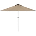 thumbnail image 1 of Outsunny Parasol de Patio à LED, Parasol de Terrasse Éclairé avec 4 Modes d'Éclairage, Charge Solaire et USB, Kaki, 1 of 7
