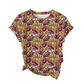 thumbnail image 6 of Game Day Short Sleeve Tshirts for Women Trendy Printed Graphic Plus Size Shirts Crew Neck Casual Tops (3XL, Yellow), 6 of 7