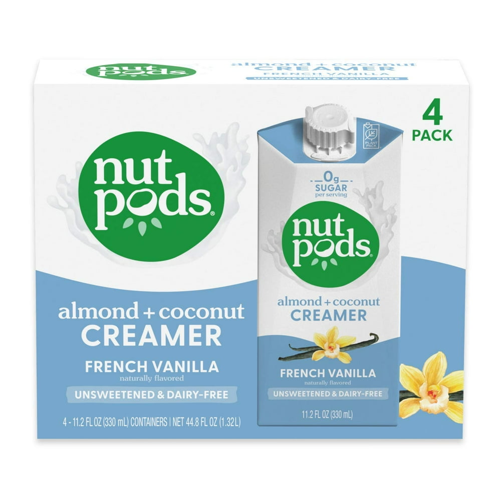 nutpods French Vanilla, (4Pack), Unsweetened DairyFree Creamer, Made