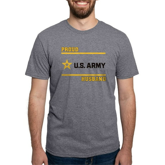 CafePress - Proud Army Husband Black And Gold T Shirt - Mens Tri-blend T-Shirt