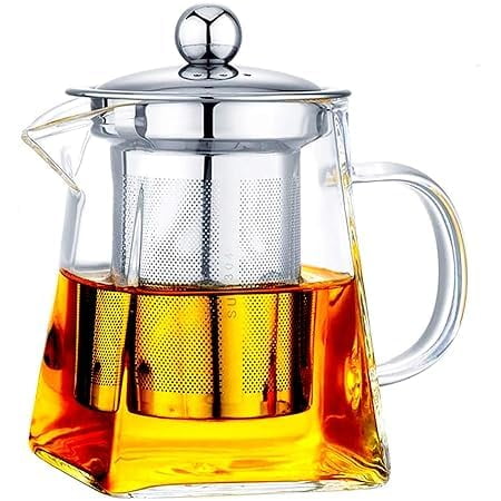 Aacure Glass Infuser Borosilicate Tea Pot Kettle with Removable Infuser Stovetop Safe 750ML|25.3Ounce