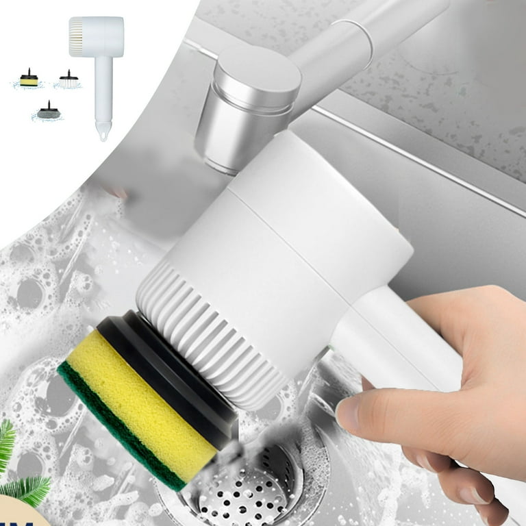 Escova de limpeza elétrica multifuncional MERILER com cabeça giratória substituível - potente e eficiente para manchas de banheiro, cozinha e piso - Walmart.com