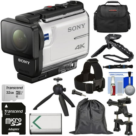 Sony Action Cam FDR-X3000 Wi-Fi GPS 4K HD Video Camera Camcorder with Action Mounts + 32GB Card + Battery + Shooting Grip + Tripod + Case +