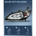 thumbnail image 3 of Headlight Assembly Compatible with 04 05 2004 2005 Civic Black Housing Clear Lens Amber Reflector Headlamps, 3 of 7