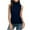 Dark Blue, variant on Women's Soft Mock Turtleneck Shirt Sleeveless Slim Fit Tops Casual Solid Color Streetch Underwear Shirt Purple M