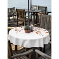 thumbnail image 2 of Outdoor Tablecloths with Umbrella Hole & Zipper, Brown Eucalyptus Leaves Round Tablecloths 60 Inch, Summer Botanical Watercolor Waterproof Table Cloth, Patio/Pool/Picnic Table Covers, 2 of 8