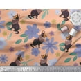 thumbnail image 2 of Soimoi Polyester Crepe Fabric Leaves,Floral & Wolf Cartoon Print Fabric by The Yard 42 Inch Wide, 2 of 3