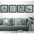 thumbnail image 3 of 4 Pieces Canvas Prints Home Wall Decor Art Collection of Marine Animals Watercolor Sea Turtle Seahorse Whale Octopus Ocean Animal Pictures Modern Artwork Ready to Hang -16"x16"x4 Panels(BK), 3 of 6