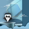 thumbnail image 3 of Bufanda triangular para mascotas de boda de estilo británico, bufanda para perros, collar para perros, toalla para babas para mascotas, rayas blancas y negras, 3 of 5