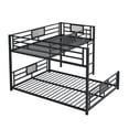 thumbnail image 6 of Harper & Bright Designs L Shaped Metal Bunk Bed, Twin Over Full Size Bunk Bed with Ladders and Guardrails for  Adults, Black, 6 of 14