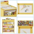 thumbnail image 2 of Multi-Functional Kids Art Table and 2 Chairs Set – Wooden Activity Desk with Large Storage Shelves – Perfect for Drawing, Learning, and Activities – Ideal for Home, Playroom, or Daycare – Yellow, 2 of 7